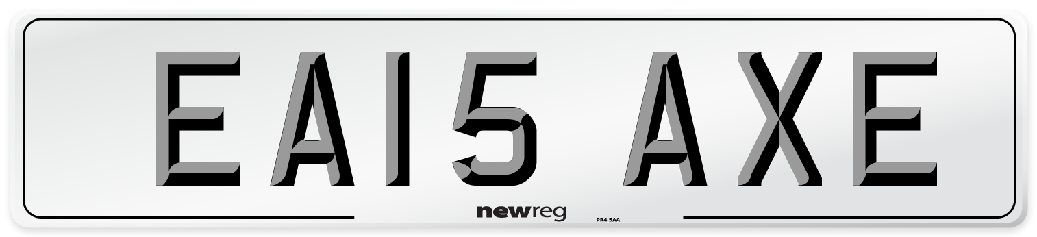 EA15 AXE Number Plate from New Reg